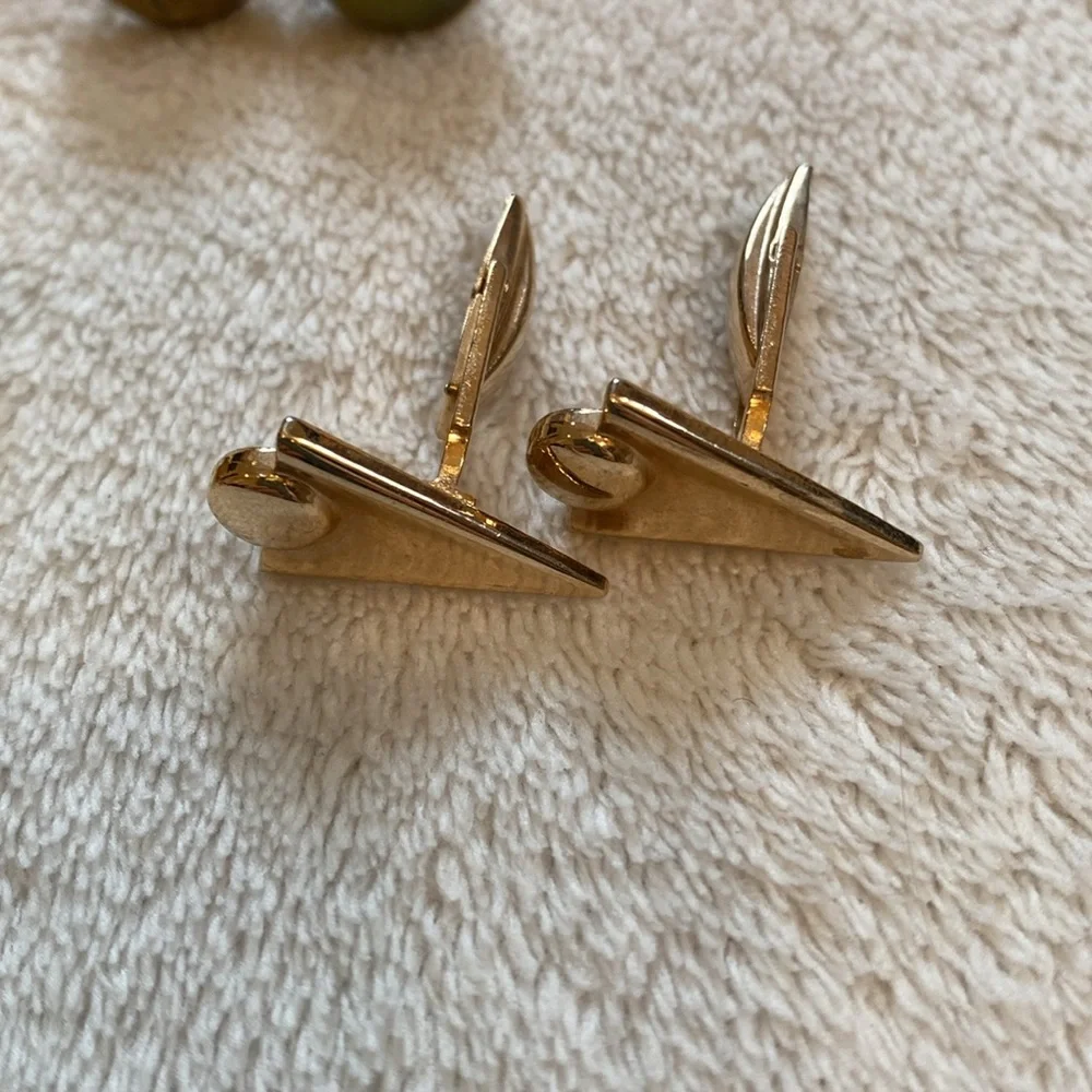 6 Pairs vintage gold tone silver tone cuff links EUC